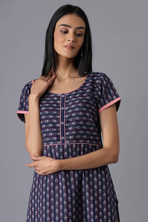 Aurelia Women's Cotton Geometric Regular Kurta