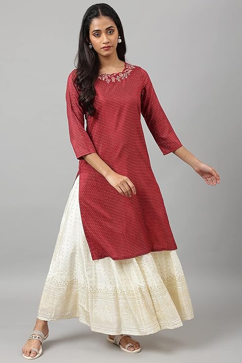 W for Woman Women's Polyester Kurta