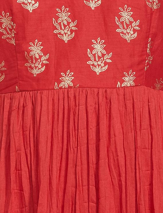 BIBA Women Cotton Fusion below The Knee Dress