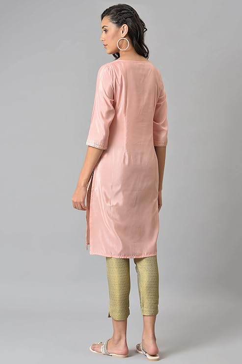 W for Woman Women's Polyester Printed Regular Kurta