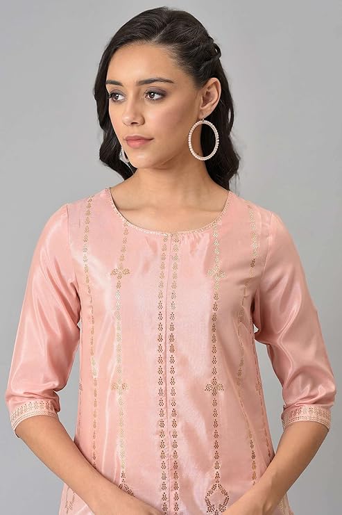 W for Woman Women's Polyester Printed Regular Kurta