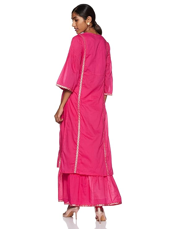 BIBA Women's Cotton Straight Kurta