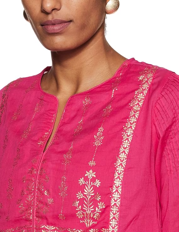 BIBA Women's Cotton Straight Kurta