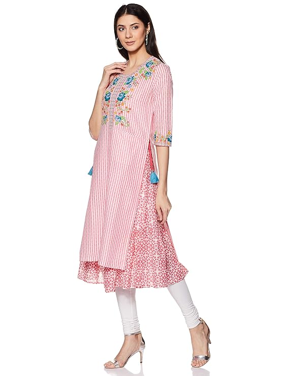 BIBA Women Cotton Flared Printed Kurta