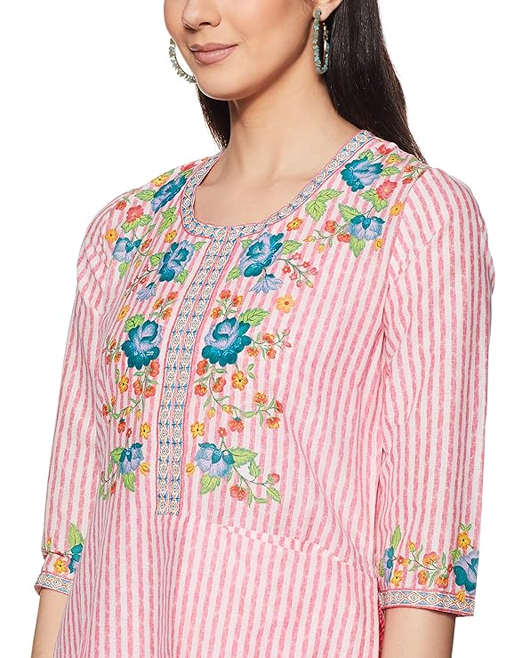 BIBA Women Cotton Flared Printed Kurta