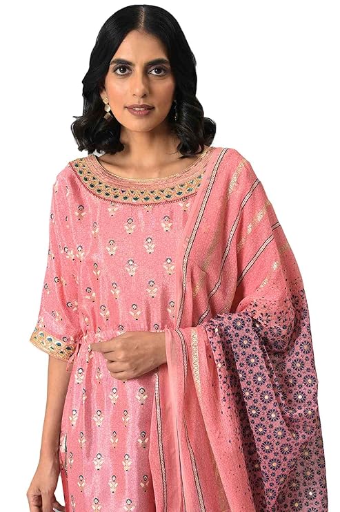 Aurelia Women Floral Print Viscose Kurta Set with Trousers & Dupatta