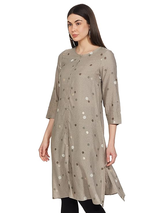 W for Woman Rayon Women Smoke A-Line Regular Kurta