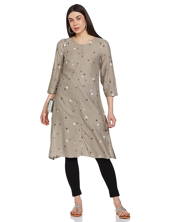 W for Woman Rayon Women Smoke A-Line Regular Kurta