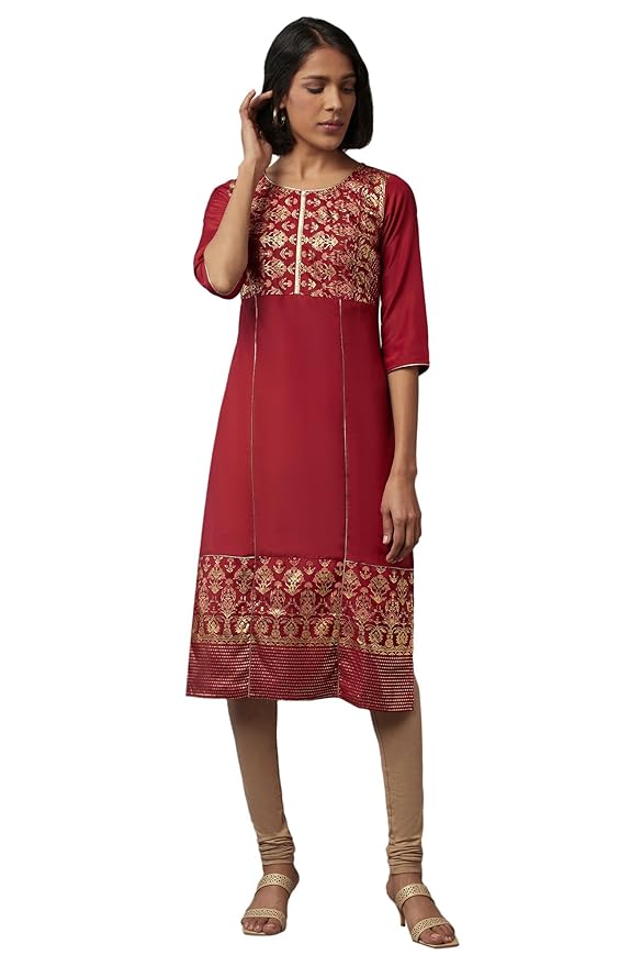 Aurelia Women's Polyester Floral Kurta
