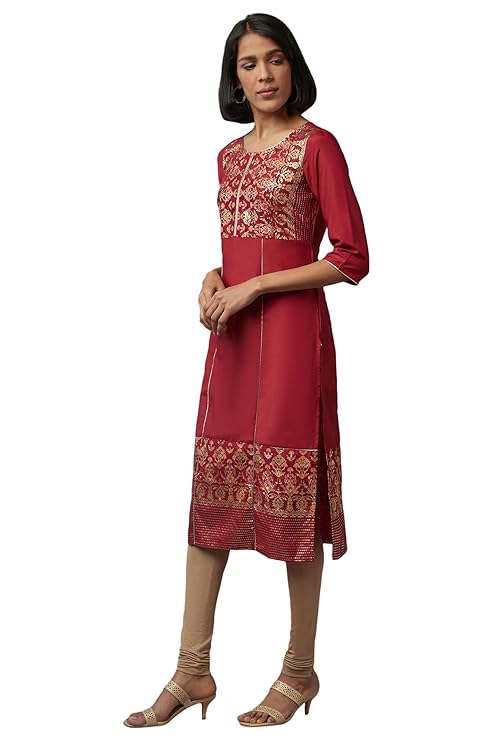 Aurelia Women's Polyester Floral Kurta