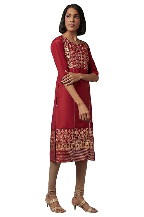 Aurelia Women's Polyester Floral Kurta