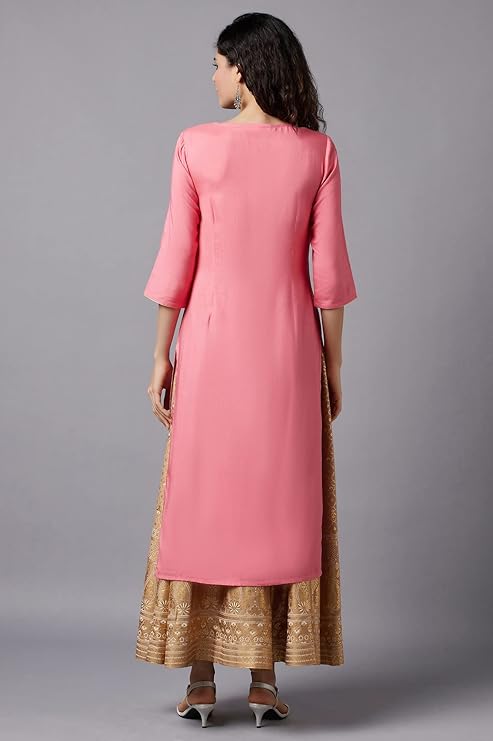 Aurelia Women's Viscose Floral Regular Kurta