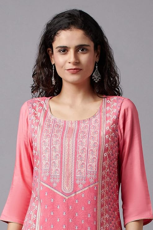 Aurelia Women's Viscose Floral Regular Kurta