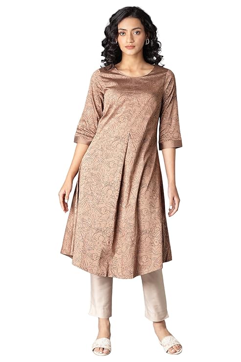 W for Woman Women Viscose A-Line Printed Kurta