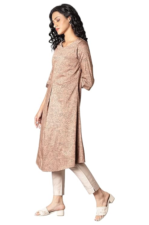 W for Woman Women Viscose A-Line Printed Kurta