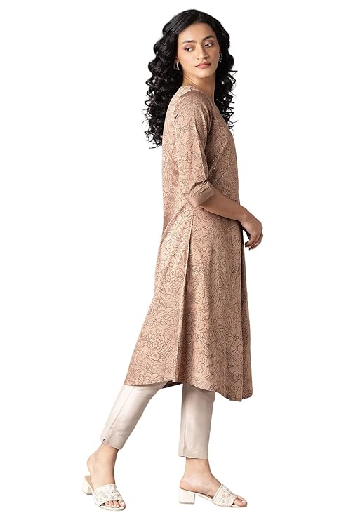 W for Woman Women Viscose A-Line Printed Kurta