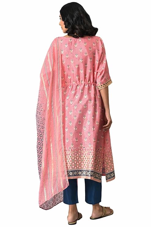 Aurelia Women Floral Print Viscose Kurta Set with Trousers & Dupatta