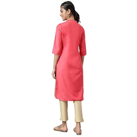 Aurelia Floral Polyester Mandarin Womens Kurta