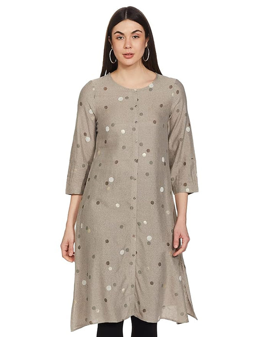 W for Woman Rayon Women Smoke A-Line Regular Kurta