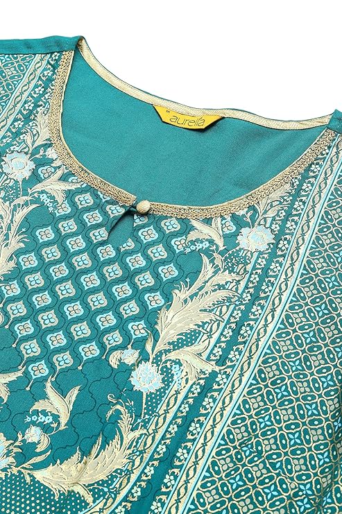 Aurelia Women's Viscose Floral Regular Kurta