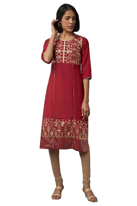 Aurelia Women's Polyester Floral Kurta