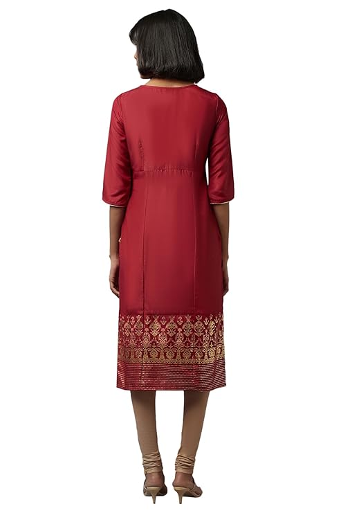 Aurelia Women's Polyester Floral Kurta
