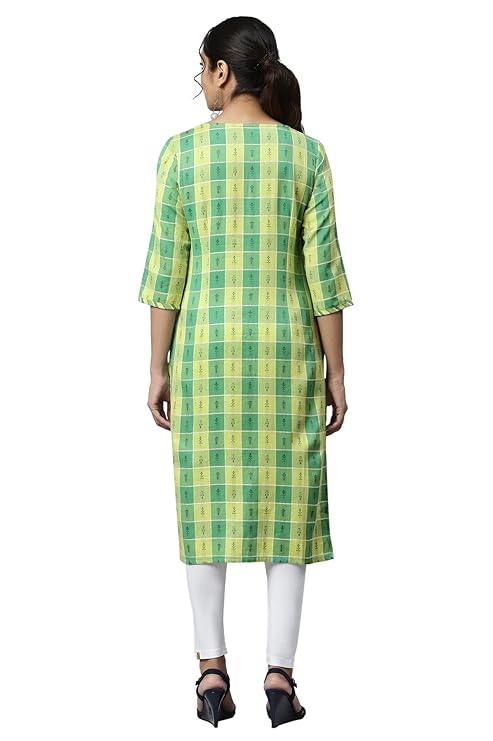 Aurelia Women's Geometric Print Cotton Blend Kurta