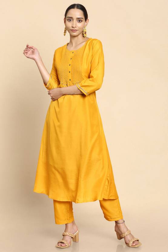 Women Crepe Kurta Pant Set